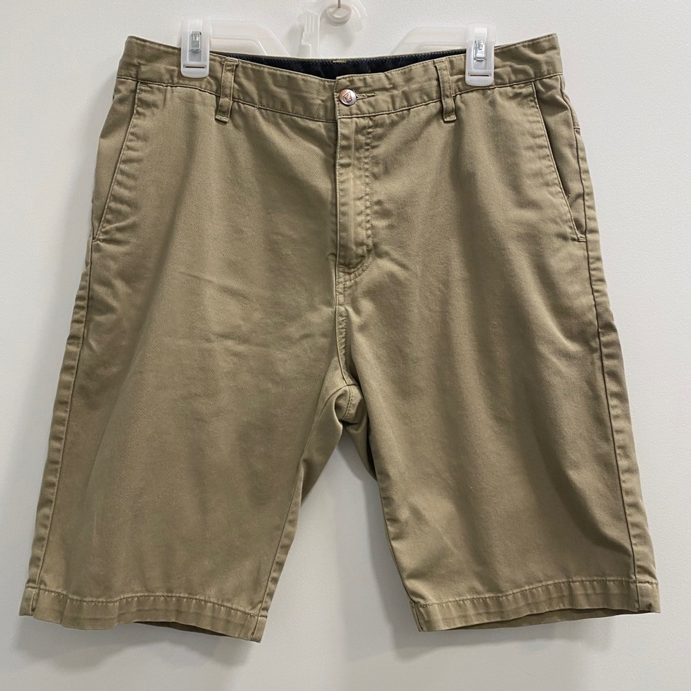 Volcom Shorts Men 33 Tan Khaki Corpo Class Chino Twill Skate Casual Cotton Beach